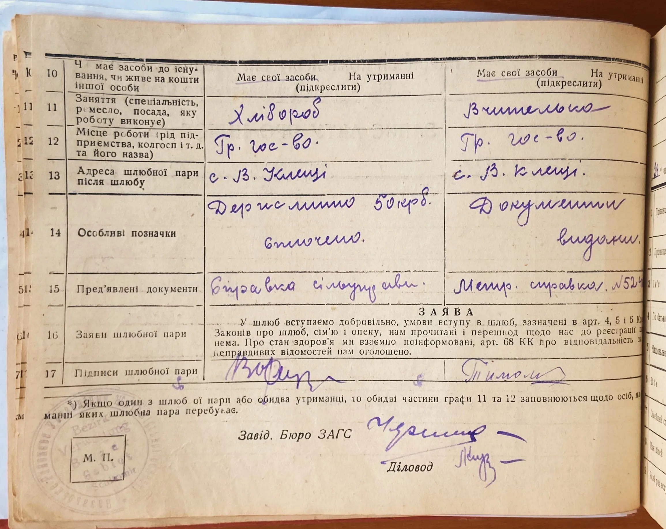 Vital records marriage ukraine 1943 front